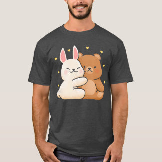 T-shirt Cute Lapin Câlin Ours Lapin et Ourhey Partagent Am