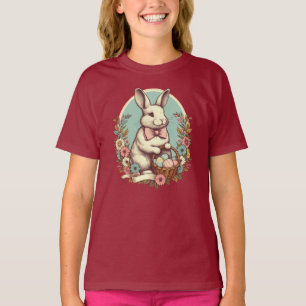T-shirt Cute, lapin de Pâques vintage/oeuf/panier