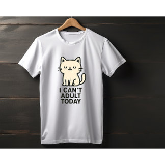 T-shirt Cute Lazy Cat – “I Can’t Adult Today”