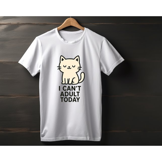 T-shirt Cute Lazy Cat – “I Can’t Adult Today” (Créateur téléchargé)
