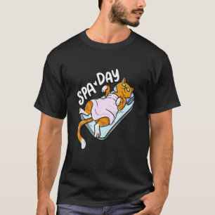 T-shirt Cute Lazy Chat Spa Day mieux-être Détenteur de cha