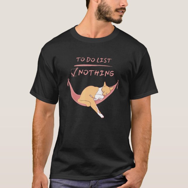 T-shirt Cute Lazy Sleeping Kitty Cat (Devant)