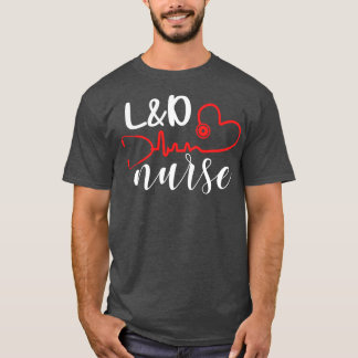 T-shirt Cute LD Nurse Turquoise Stethoscope Drôle cadeau