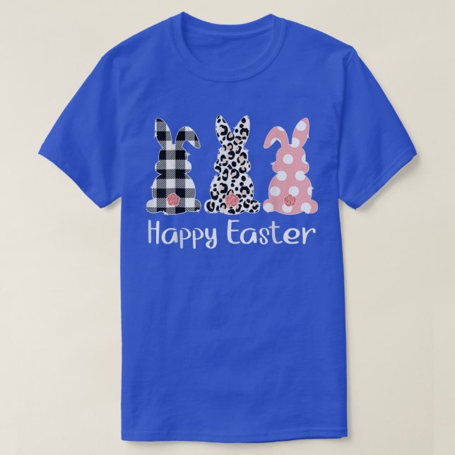 T-shirt Cute Leopard Bunny Chasse Oeufs Rabbit Joyeux E (Design devant)