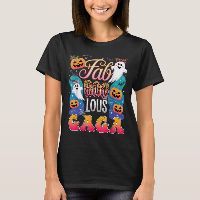 T-shirt Cute Leopard Fab Boo Lous Gaga Soky Halloween Coût (Devant)