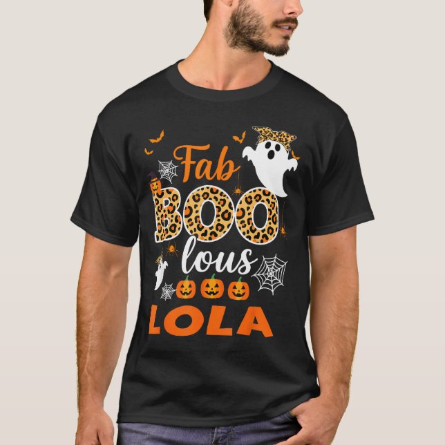 T-shirt Cute Leopard Fab Boo Lous Lola Soky Halloween Cost (Devant)