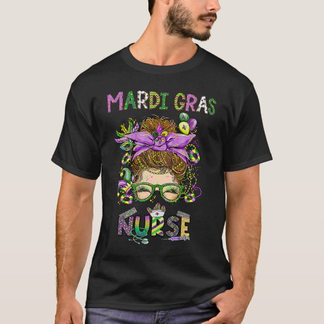 T-shirt Cute Leopard Nurse Mardi Gras Festival Party Nursi (Devant)