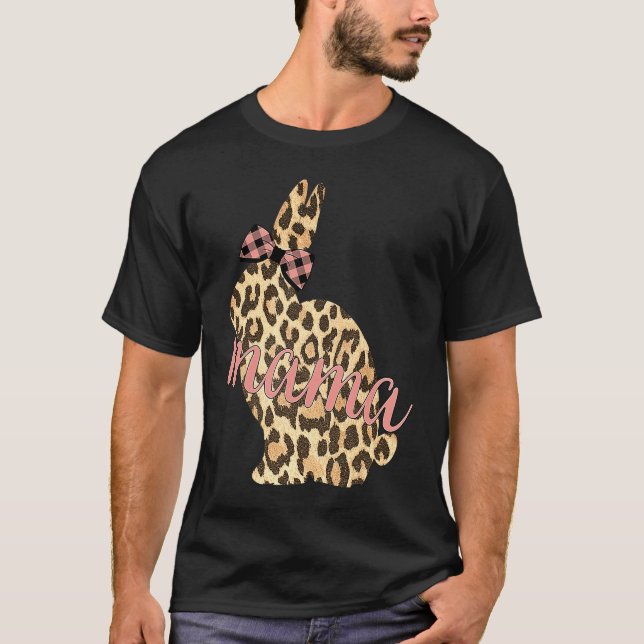 T-shirt Cute Leopard Print Bunny Mama Pattern Easter Rabbi (Devant)