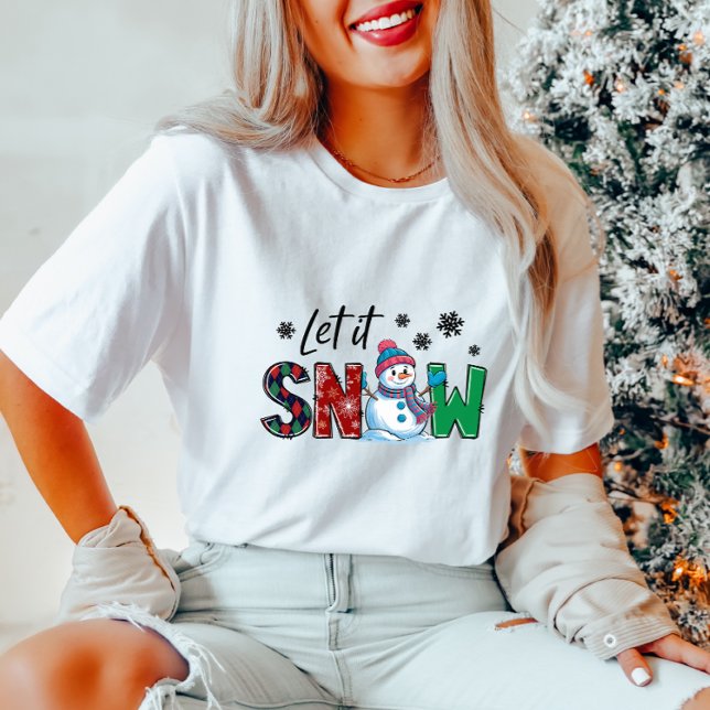 T-shirt Cute Let It Snow Snowman Christmas Tee (Créateur téléchargé)