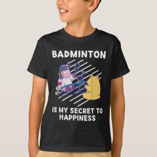 T-shirt Cute Licorne Badminton Est Mon Secret Pour Le Bonh