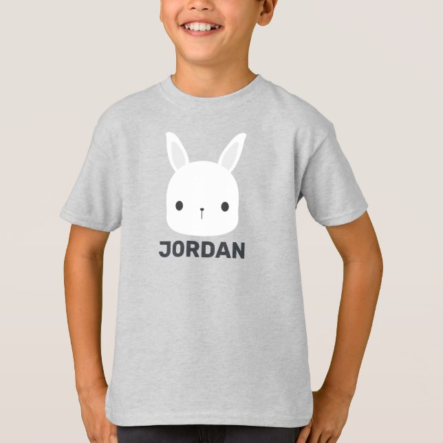 T-shirt Cute Little Bunny Rabbit with Personalized (Devant)