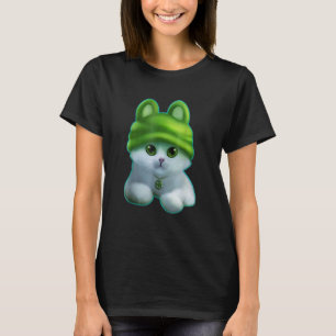 T-shirt Cute Little Cat Love Heart Fan Classique Vintage