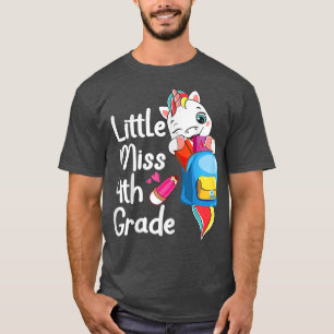 T-shirt Cute Little Miss 4e année Unicorn Retour à l'école