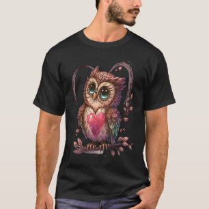 T-shirt Cute Little Owl Valetines Animal Love 5