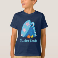 Cute Little Surfer Dude Surfboard et Wave