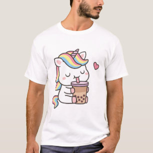 T-shirt Cute Little Unicorn Love Boba Milk Tea