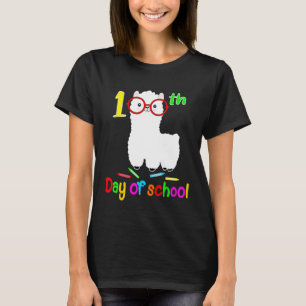 T-shirt Cute Llama 100 Jours D'École Llama Lover Kids Tea