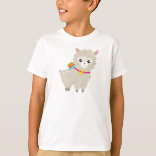 T-shirt Cute Llama, Alpaca, Petite Llama, Llama Avec Casqu