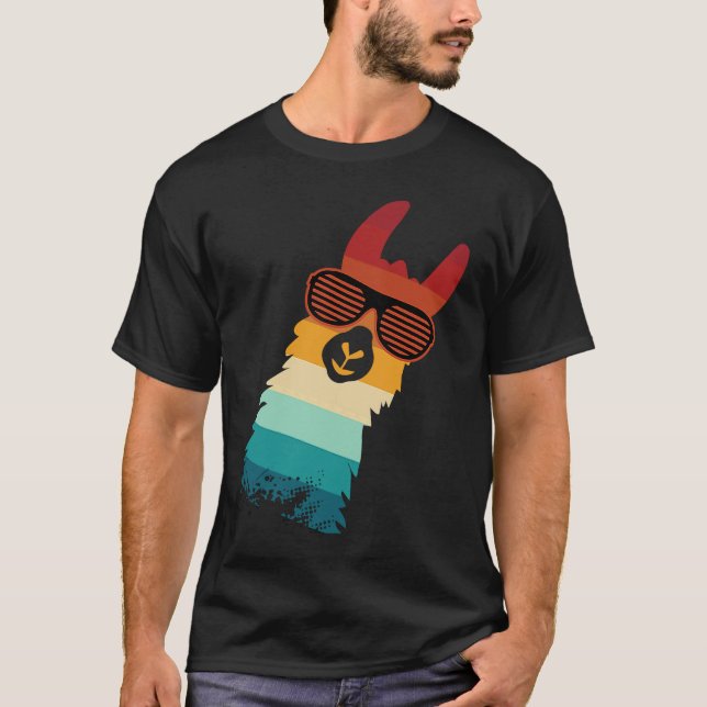 T-shirt cute llama for llama and alpaca  retro (Devant)