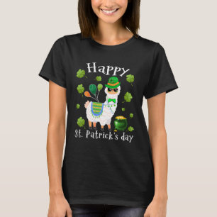 T-shirt Cute Llama Joyeux Shamrock irlandais de la Saint P