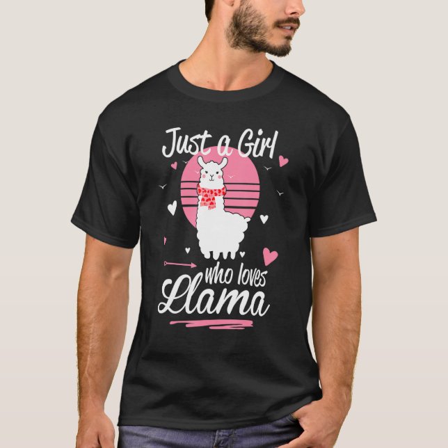 T-shirt Cute Llama Juste Une Fille Qui Aime Llama Adorable (Devant)
