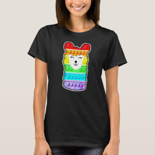 T-shirt Cute Llama Pop It Rainbow Coloror Pop It Fidget T