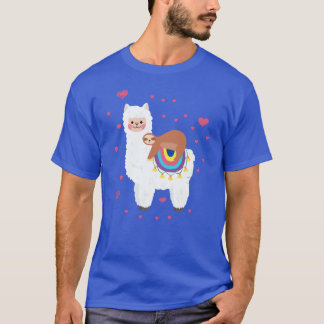 T-shirt Cute Llama Sloth Meilleurs Amis Joyeux vintage