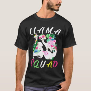 T-shirt Cute Llama Squad Pas De Drame Floral Et Coloré Pou