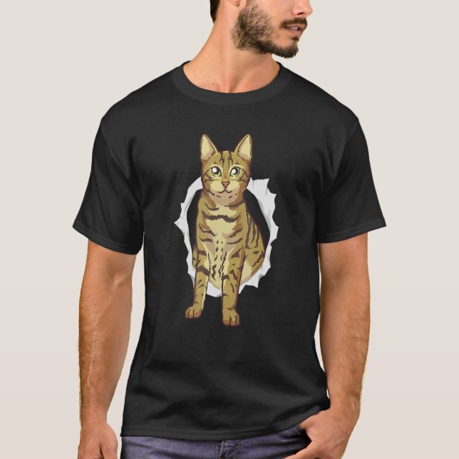 T-shirt Cute Looking Kitten Bengal Cat Lover (Devant)