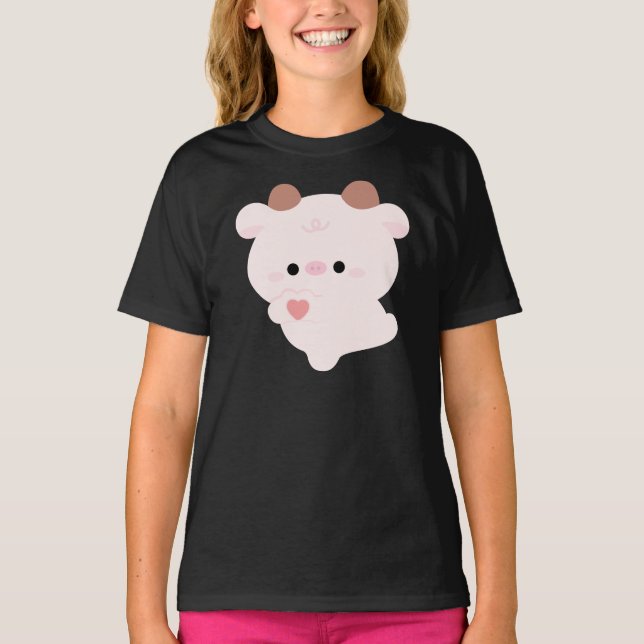 T-shirt Cute Love Cow (Devant)