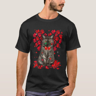 T-shirt Cute Love Exotic Chat Valentine Amoureux des chats