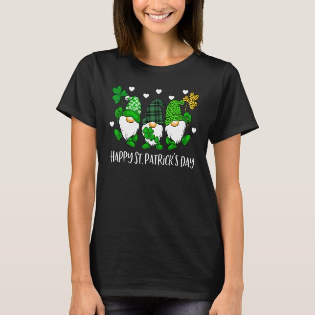 T-shirt Cute Lucky Gnome Happy St Patricks Day Family Outf (Devant)