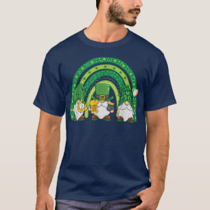 T-shirt Cute Lucky Rainbow Gnome Happy St Patrick Fam