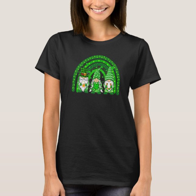 T-shirt Cute Lucky Rainbow Gnome Happy St Patricks Day Fam (Devant)