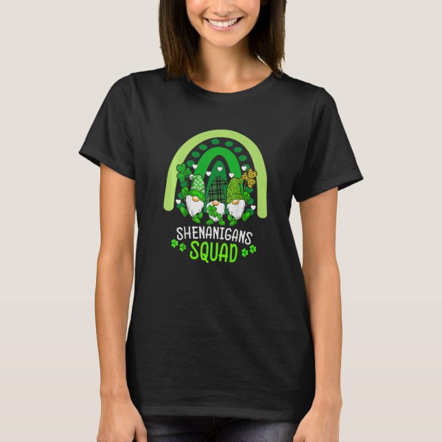 T-shirt Cute Lucky Rainbow Gnome Shenanigans Squad St Patr (Devant)