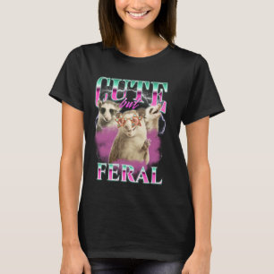 T-shirt Cute Mais Feral Retro Funny Possum meme Bootleg Ra