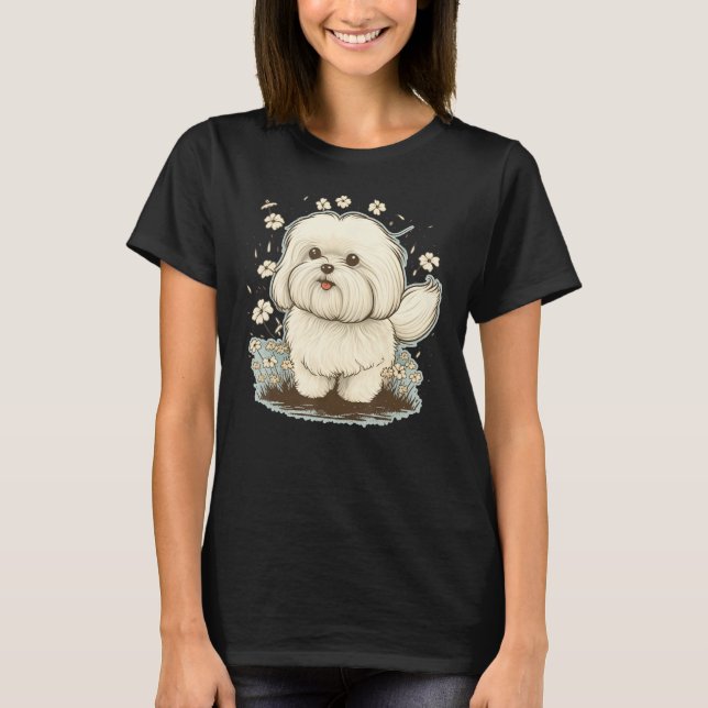 T-shirt Cute Maltese Dog on Maltese dog  5 (Devant)