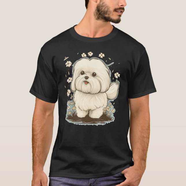 T-shirt Cute Maltese Dog on Maltese dog  5 (Devant)