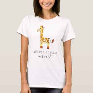 T-shirt Cute Mama Baby à bord d'une girafe avec typograph
