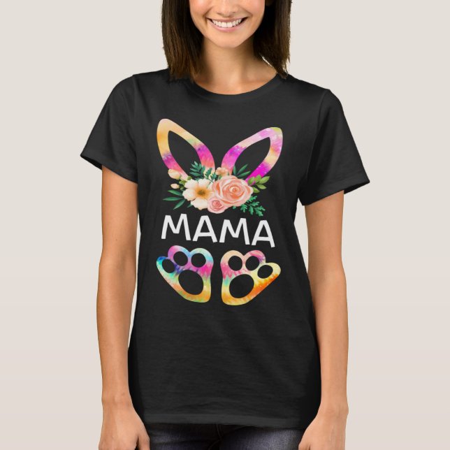 T-shirt Cute Mama Bunny Tie Dye Print  Family Easter Day M (Devant)