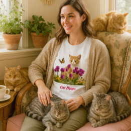 T-shirt Cute maman chat / Orange Tabby Chat Blanc