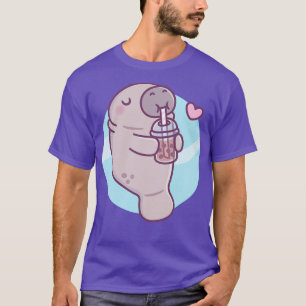 T-shirt Cute Manatee Aime Boire Boba Tea