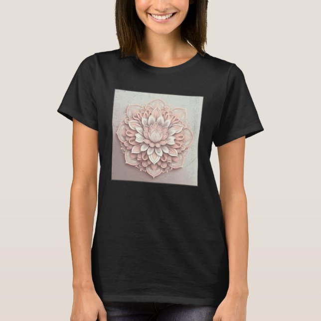 T-shirt Cute Mandala Lotus Flower Illustration Unique Wome (Devant)