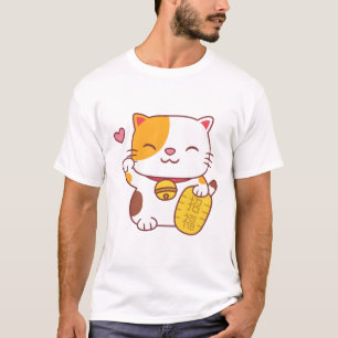 T-shirt Cute Maneki Neko Japonais Bonne Chat