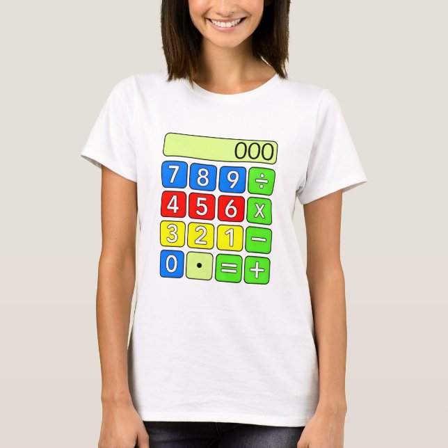 T-shirt Cute Maths Calculator Numbers Cartoon T Shirt Kids (Devant)