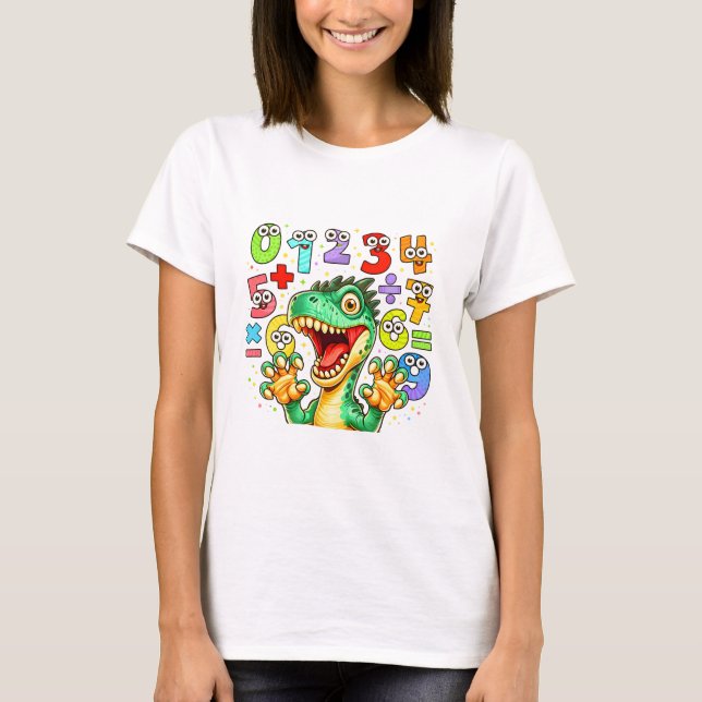 T-shirt Cute Maths Crocodile Numbers T Shirt for Kids (Devant)