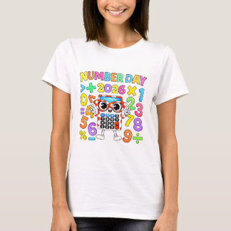 T-shirt Cute Maths Numbers Robot Calculator T Shirt Kids!!