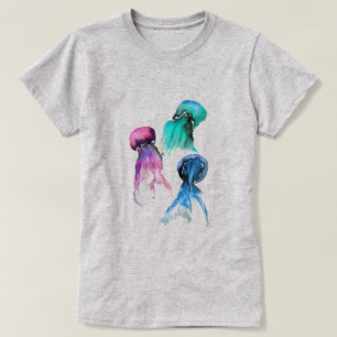 T-shirt Cute méduse trio aquarelle art