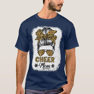 T-shirt Cute Messy Bun Cheer Maman Funny Leopard Bandana M
