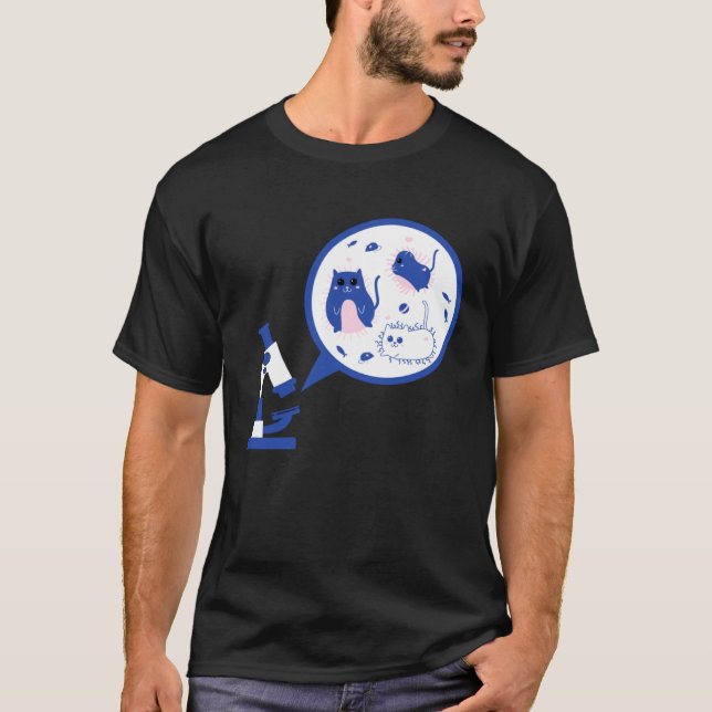 T-shirt Cute Microbiology Cat Bacteria Science Lab (Devant)